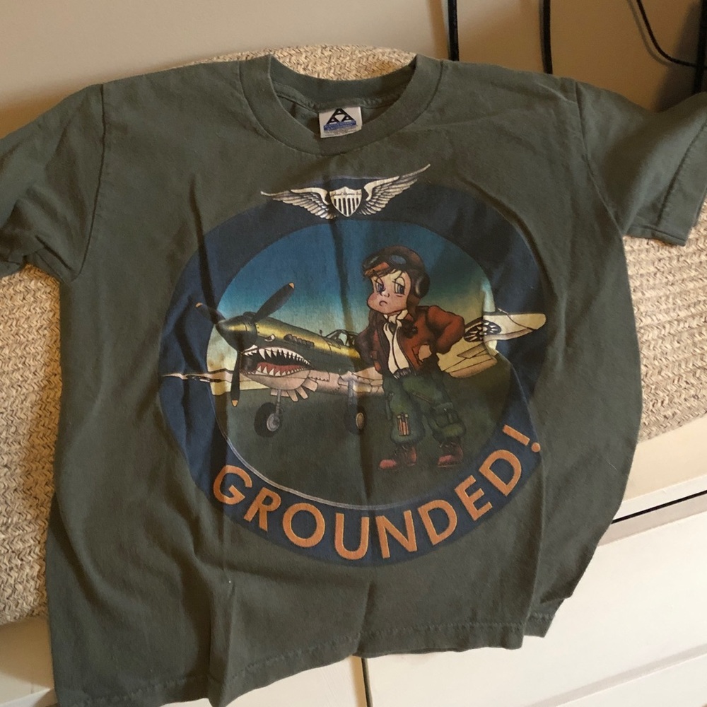 Aviation Adventure Kids T-Shirt in Olive Green